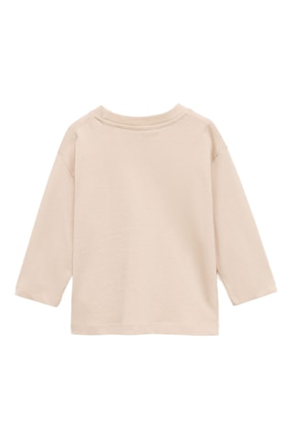 T-shirt coton détail brodé - Sable