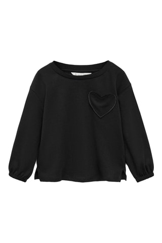 T-shirt coeur brodé - Noir