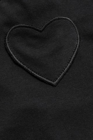 T-shirt coeur brodé - Noir