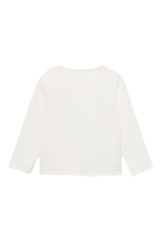 T-shirt détail brodé - Blanc cassé