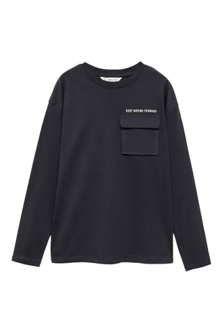 T-shirt manches longues poches - Noir