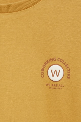 T-shirt manches longues imprimé relief - Ocre