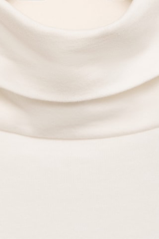 T-shirt manches longues col roulé - Blanc cassé