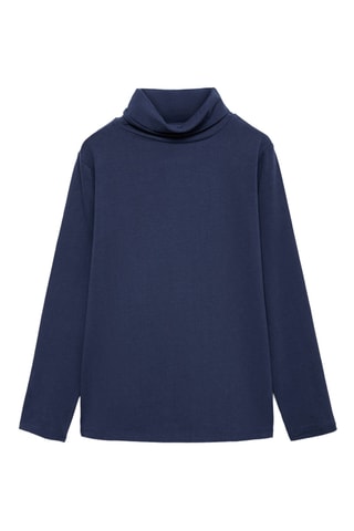 T-shirt manches longues col roulé - Bleu marine