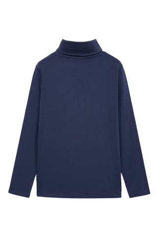 T-shirt manches longues col roulé - Bleu marine