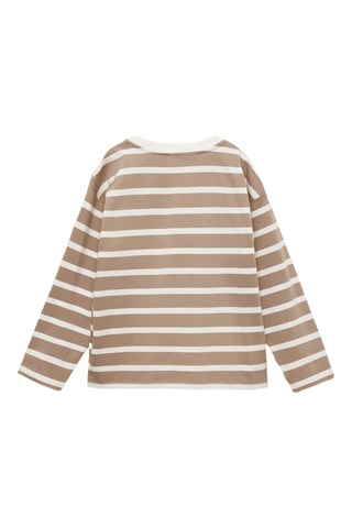 T-shirt manches longues rayures - Sable