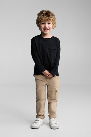 T-shirt manches longues poches - Noir