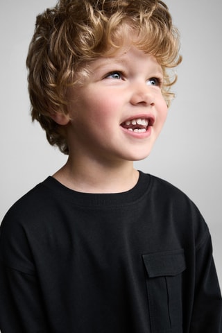 T-shirt manches longues poches - Noir