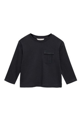 T-shirt manches longues poches - Noir