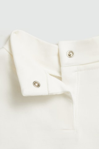 T-shirt en coton à col roulé - Blanc cassé