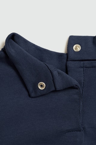 T-shirt en coton à col roulé - Bleu marine