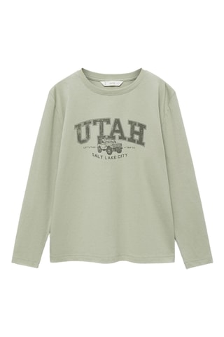 T-shirt manches longues imprimé - Vert