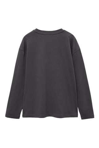 T-shirt manches longues imprimé - Anthracite