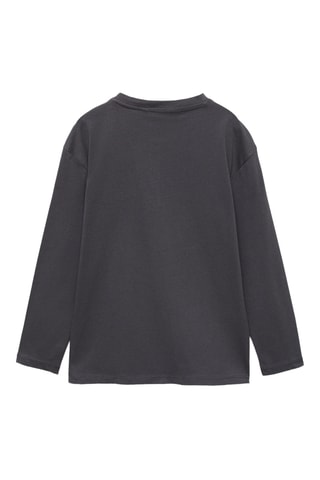 T-shirt coton boutons - Anthracite