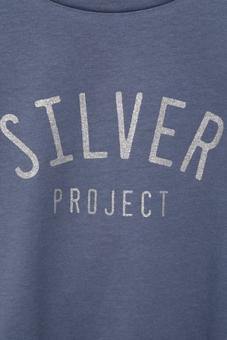 T-shirt coton ouverture épaules - Bleu