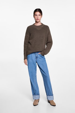 Pull-over maille texturé - Gris