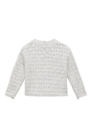 Pull en maille ajourée - Gris clair chiné