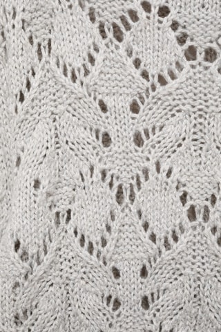 Pull-over maille ajourée Lurex - Gris clair chiné