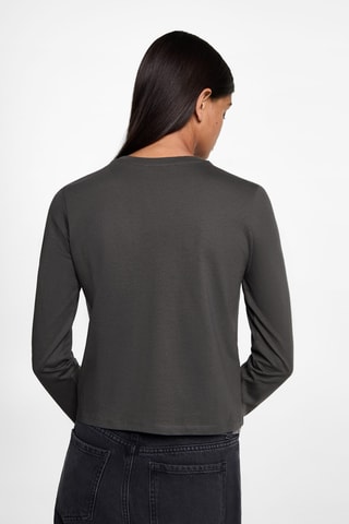 T-shirt détails froncés - Anthracite