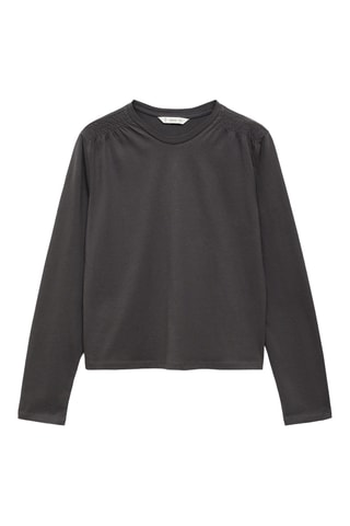 T-shirt détails froncés - Anthracite