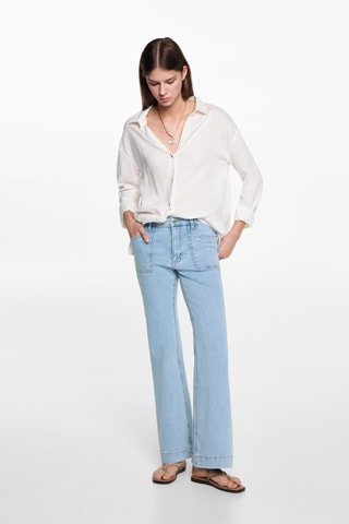 Jean flare poches - Bleu