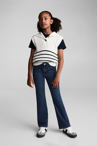 Jean flare poches - Bleu marine