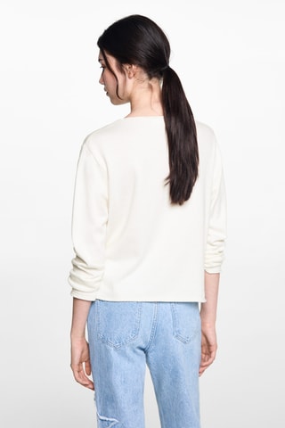 Pull-over à col en V - Blanc cassé