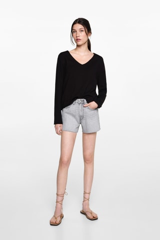 Pull-over à col en V - Noir
