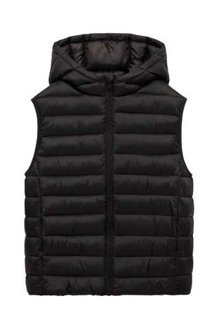 Gilet matelassé à capuche - Noir