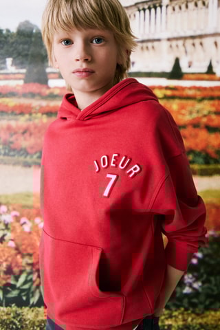 Sweat-shirt coton imprimé - Rouge