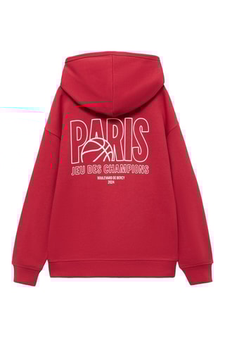 Sweat-shirt coton imprimé - Rouge
