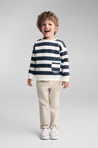 Sweat-shirt imprimé rayures - Bleu marine