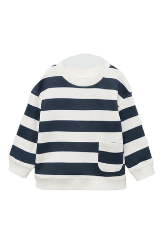 Sweat-shirt imprimé rayures - Bleu marine