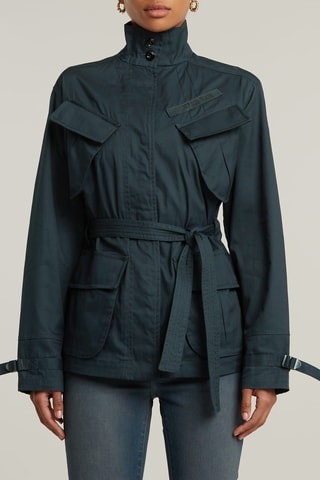 Casaco com capuz Chisel belted - Preto