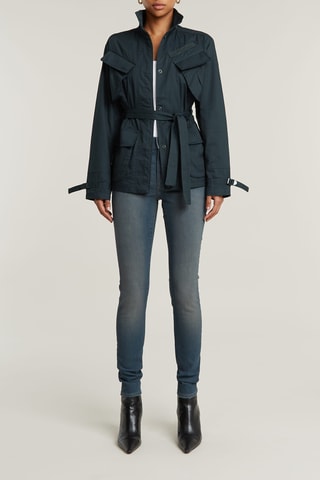 Casaco com capuz Chisel belted - Preto