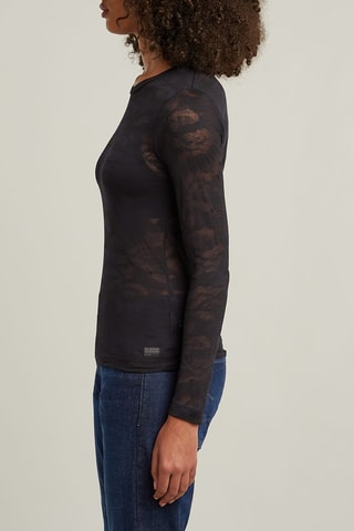 Top slim Fine lace - Preto