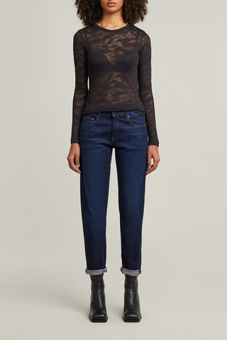 Top slim Fine lace - Preto