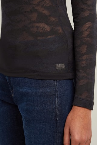 Top slim Fine lace - Preto