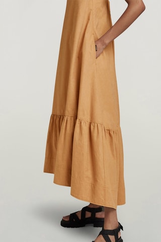 Vestido A-line Para Simple - Laranja
