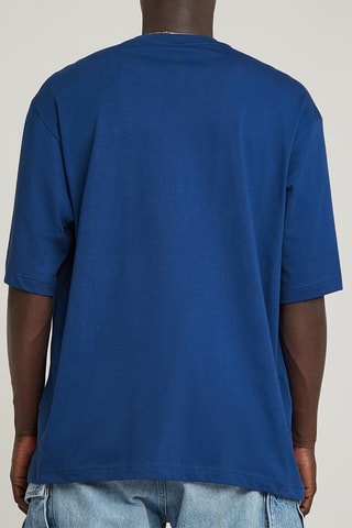 T-shirt oversize em algodão biológico Center Chest Boxy - Azul