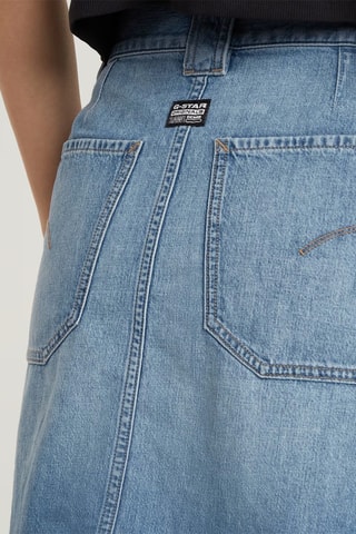 Minissaia regular em ganga Viktoria Utility - Azul-claro