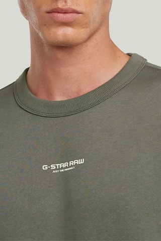 Camisola regular em algodão biológico Center Chest - Cinzento
