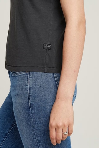T-shirt slim em algodão biológico Base - Cinzento-escuro