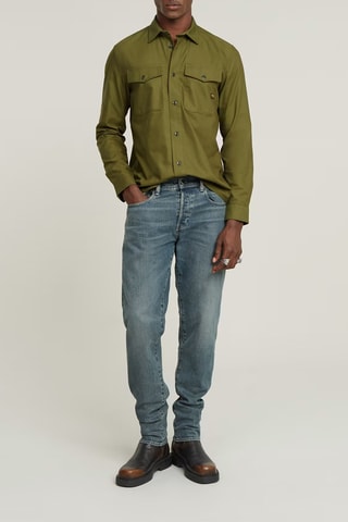 Camisa slim Marine - Verde-azeitona