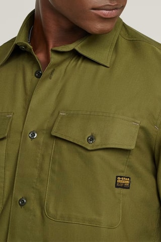 Camisa slim Marine - Verde-azeitona