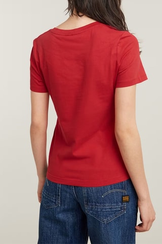 T-shirt regular em algodão biológico G-script shiny - Vermelho