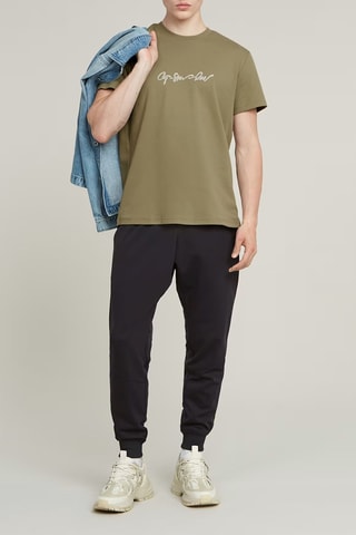 T-shirt regular em algodão biológico G-script - Caqui