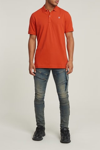 Polo slim em algodão biológico Dunda - Vermelho