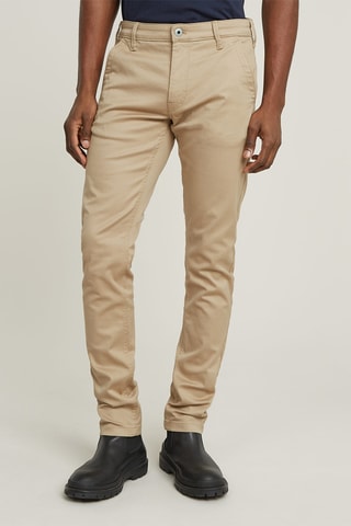 Calças chino skinny em algodão biológico 3.0 - Bege