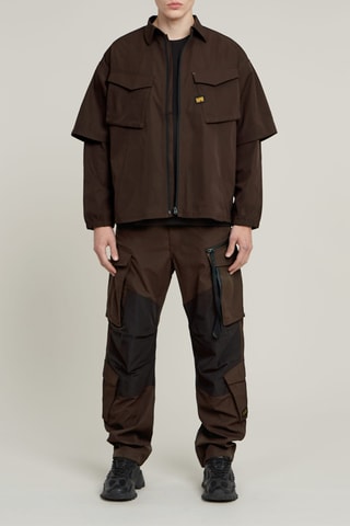 Calças tapered loose Rovic Zip 3D Loose - Castanho